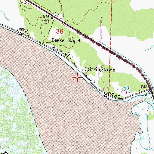 Topographic Map of Stringtown, WA