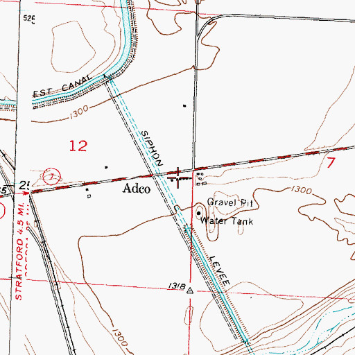 Topographic Map of Adco, WA