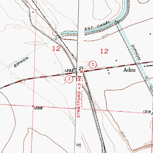 Topographic Map of Adco Siding, WA