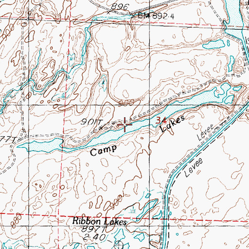 Topographic Map of Camp Lakes, WA