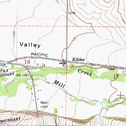 Topographic Map of Kibler, WA