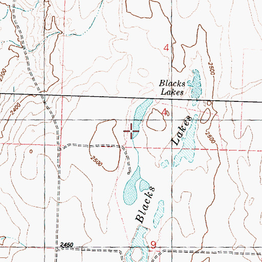 Topographic Map of Blacks Lakes, WA