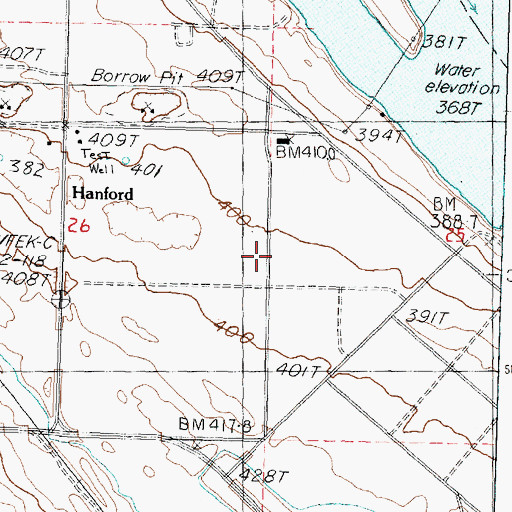 Topographic Map of Hanford, WA