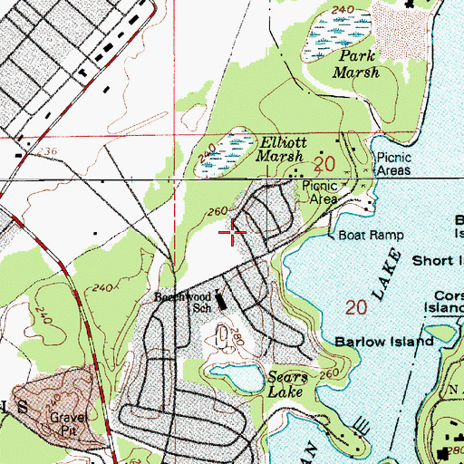 Topographic Map of Gorden Woods, WA