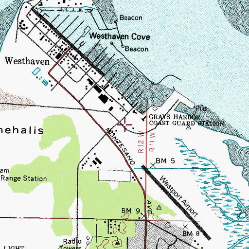 Topographic Map of Grays Harbor CG, WA