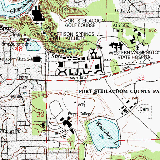 Topographic Map of Fort Steilacoom (historical), WA