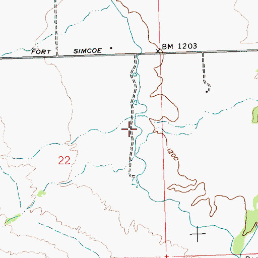 Topographic Map of Toppenish Lateral, WA