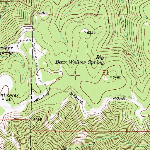 Topographic Map of Bear Wallow, WA