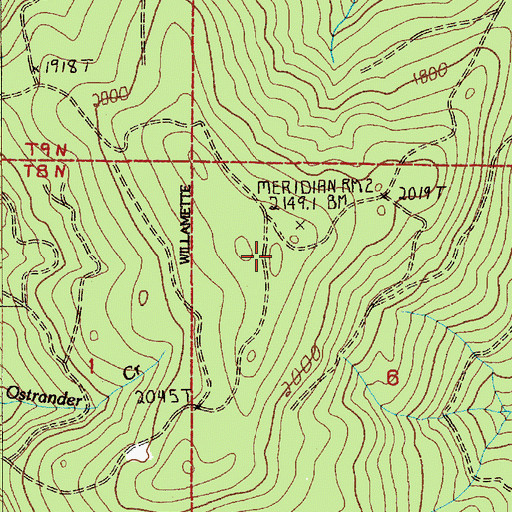 Topographic Map of Meridian Mountain, WA