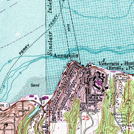 Topographic Map of Annapolis, WA
