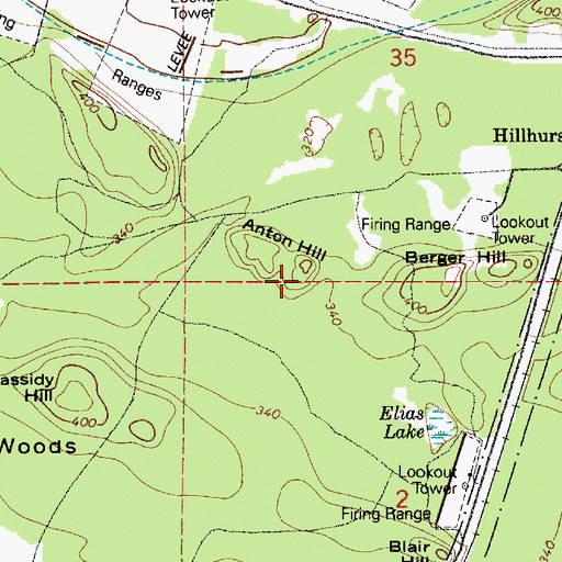 Topographic Map of Anton Hill, WA