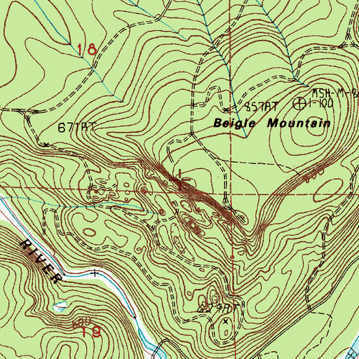 Topographic Map of Beigle Mountain, WA