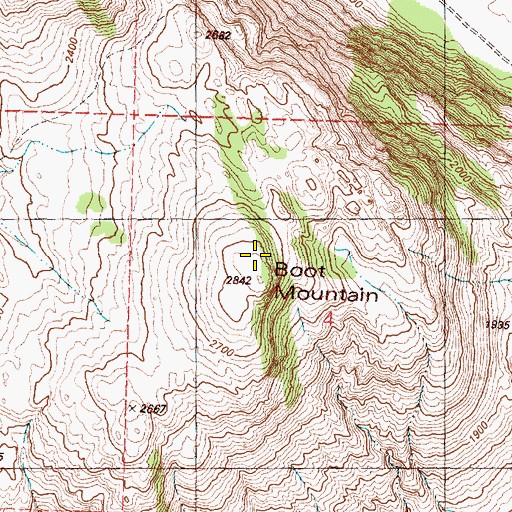 Topographic Map of Boot Mountain, WA