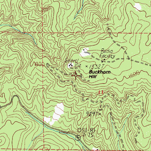 Topographic Map of Buckhorn Hill, WA