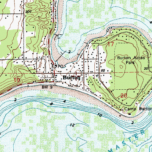 Topographic Map of Burton, WA