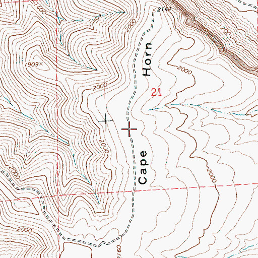 Topographic Map of Cape Horn, WA
