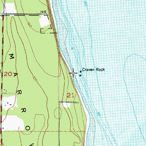 Topographic Map of Craven Rock, WA