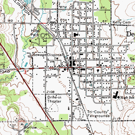 Topographic Map of Deer Park, WA