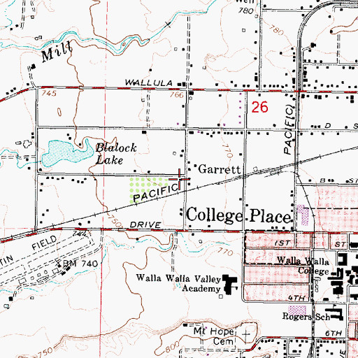 Topographic Map of Garrett, WA