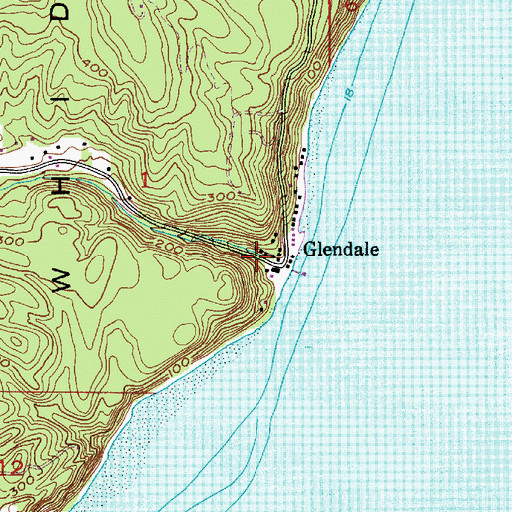 Topographic Map of Glendale, WA