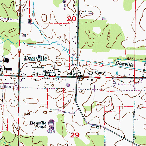 Topographic Map of Danville Baptist Church, AL