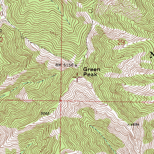 Topographic Map of Green Peak, WA
