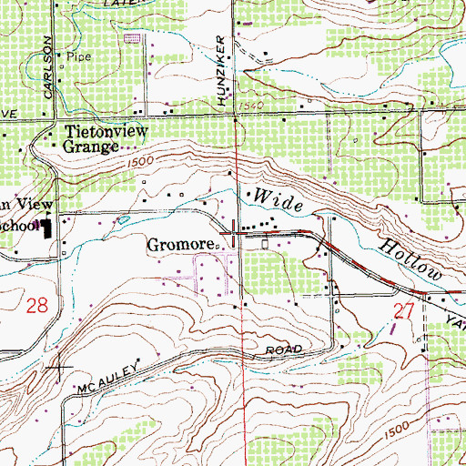 Topographic Map of Gromore, WA