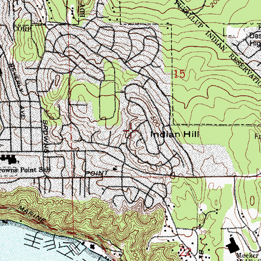 Topographic Map of Indian Hill, WA