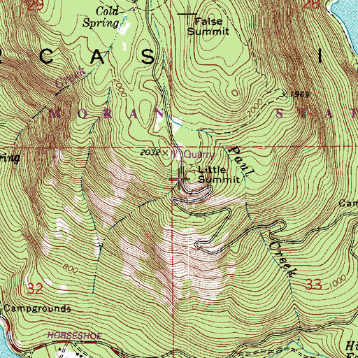 Topographic Map of Little Summit, WA