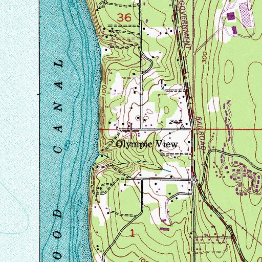 Topographic Map of Olympic View, WA