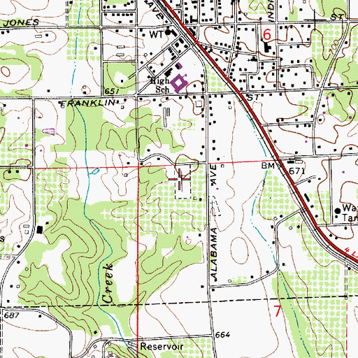 Topographic Map of Thorsby Memorial Cemetery, AL