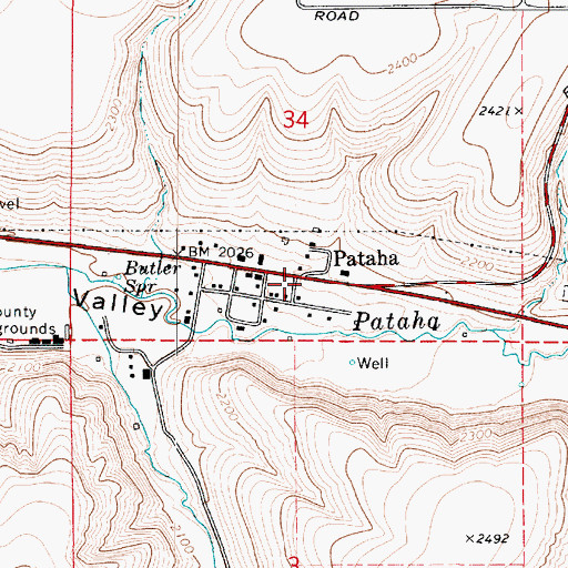 Topographic Map of Pataha, WA