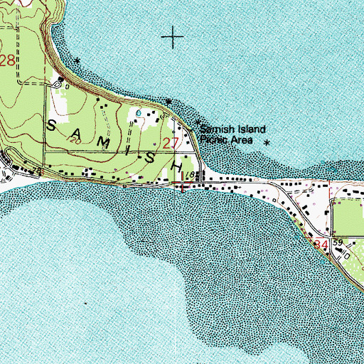 Topographic Map of Samish Island, WA