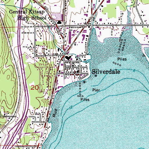 Topographic Map of Silverdale, WA