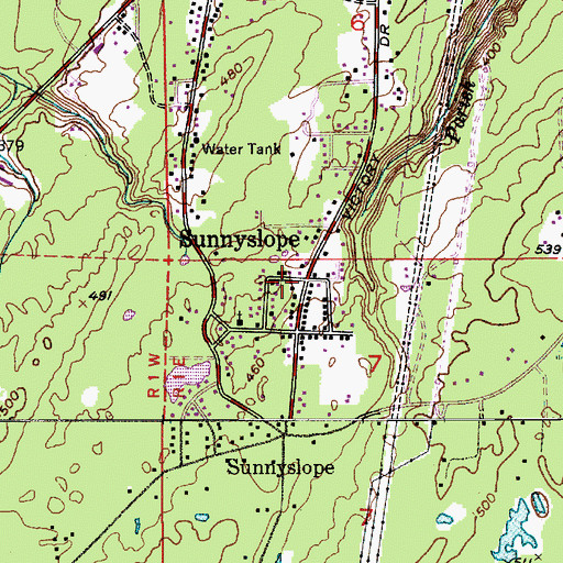 Topographic Map of Sunnyslope, WA