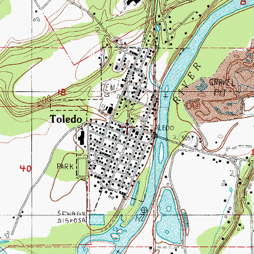 Topographic Map of Toledo, WA