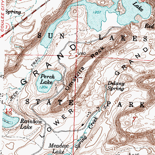Topographic Map of Umatilla Rock, WA
