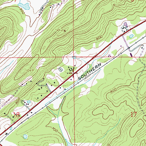 Topographic Map of Wilkes (historical), AL