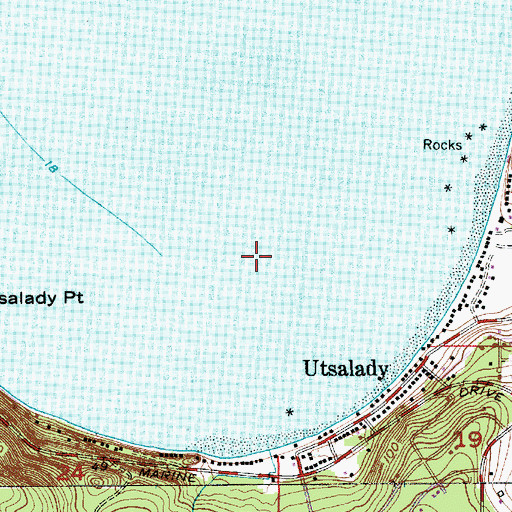 Topographic Map of Utsalady Bay, WA