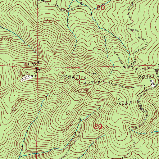 Topographic Map of Woolford Mountain, WA
