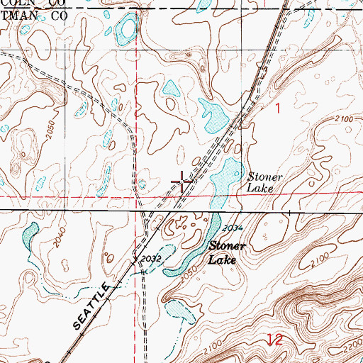 Topographic Map of Stoner (historical), WA