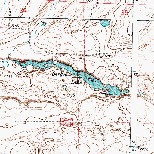 Topographic Map of Bergeau Lake, WA
