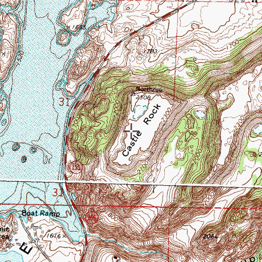 Topographic Map of Castle Rock, WA