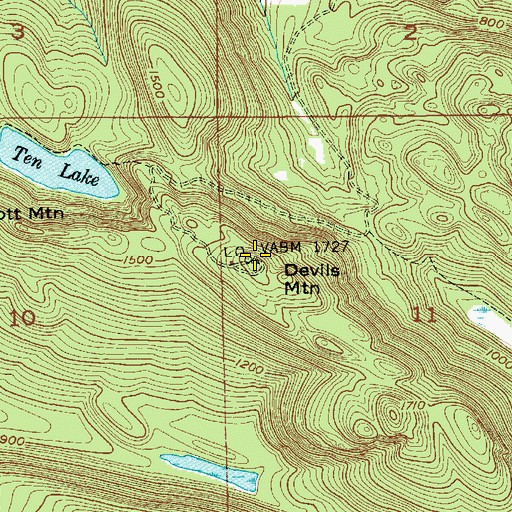 Topographic Map of Devils Mountain, WA