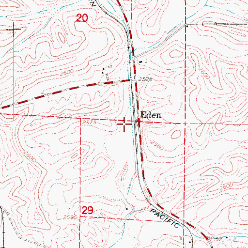 Topographic Map of Eden, WA