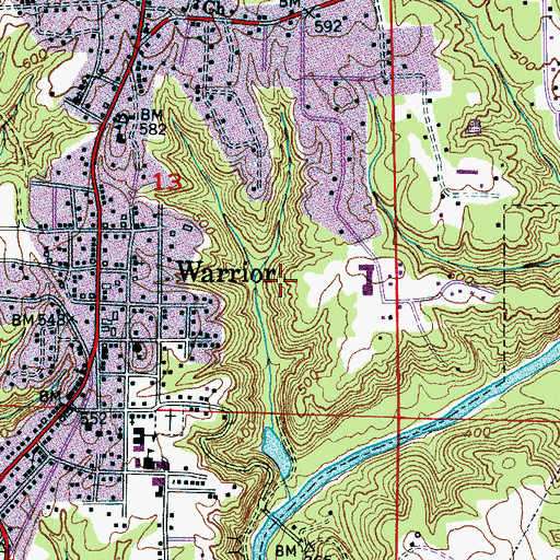 Topographic Map of Pierson Mine, AL