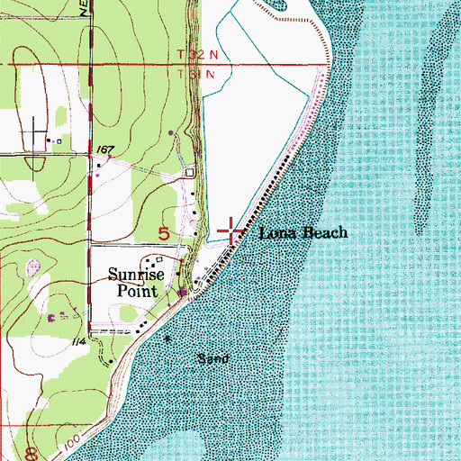 Topographic Map of Lona Beach, WA