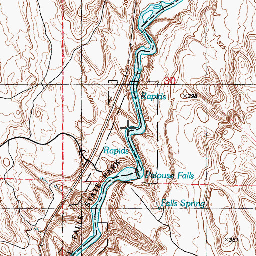 Topographic Map of Palouse Falls State Park, WA