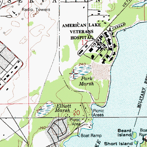 Topographic Map of Park Marsh, WA