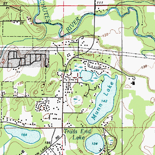 Topographic Map of Susan Lake, WA
